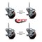 Service Caster 3 Inch High Temp Glass Filled Nylon 34 Inch Threaded Stem Caster Set with Brake SCC-TS20S314-GFNSHT-TLB-34212-4 - alternate 4